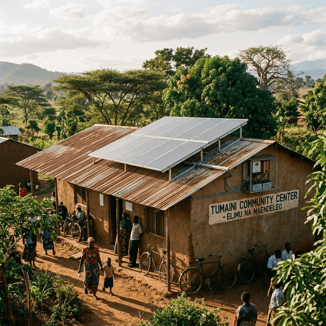 Tanzanian clean energy installation providing solar power for sustainable agriculture - IBL Project